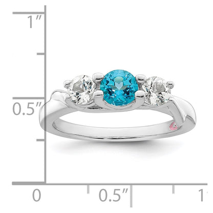 10k White Goldw Survivor Collection Clear u0026 Blue Swarovski Topaz Joanna Ring