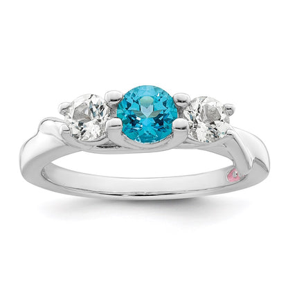 10k White Goldw Survivor Collection Clear u0026 Blue Swarovski Topaz Joanna Ring