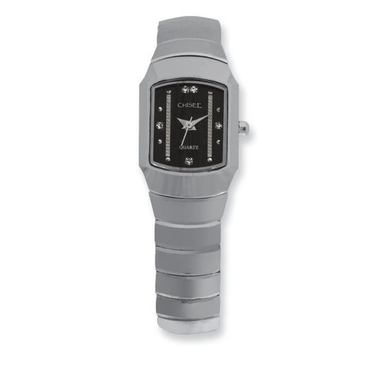 Tungsten Ladies Chisel Tungsten/Black Dial Watch