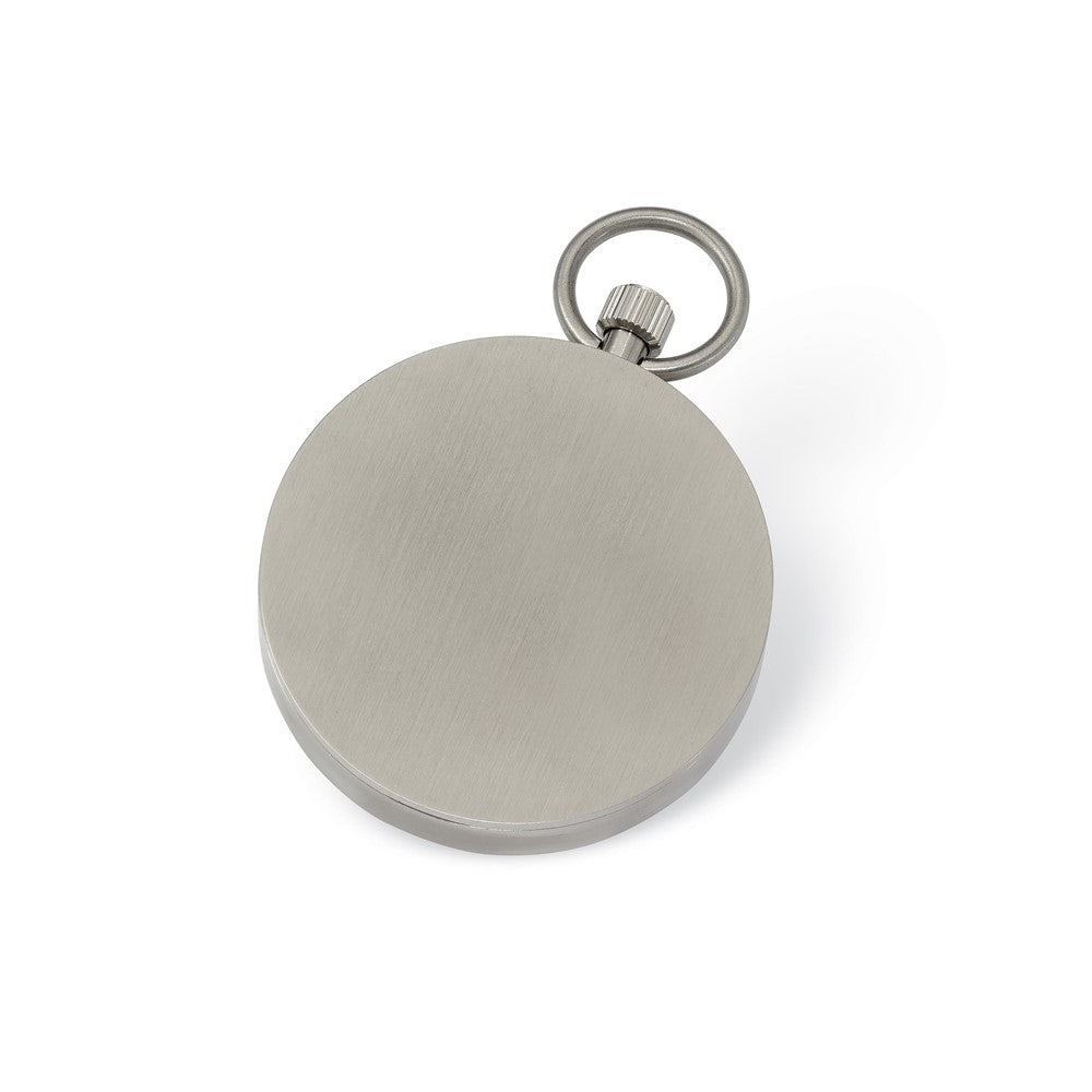 Stainless Steel Chisel Black Dial Pocket Watch