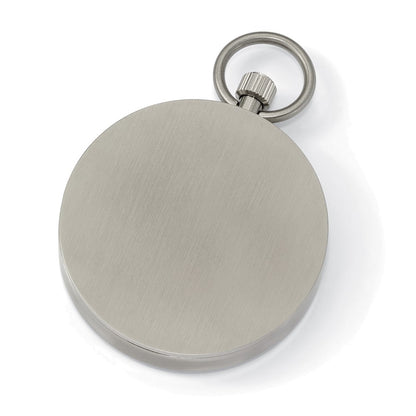 Stainless Steel Chisel Black Dial Pocket Watch