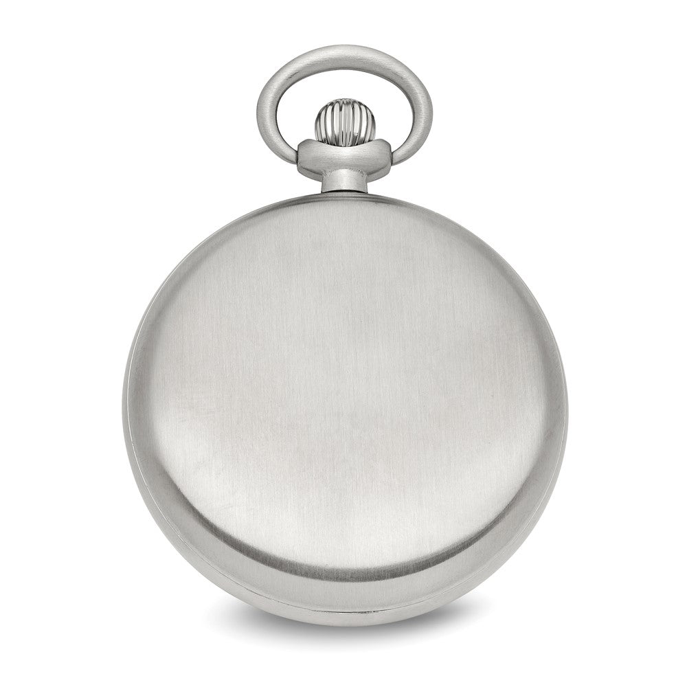 Stainless Steel Chisel Black Dial Pocket Watch