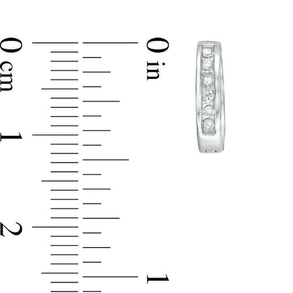0.1 CT. T.W. Diamond Huggie Hoop Earrings in 10K White Gold
