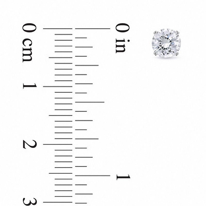 5.0mm Lab-Created White Sapphire Stud Earrings in 10K White Gold