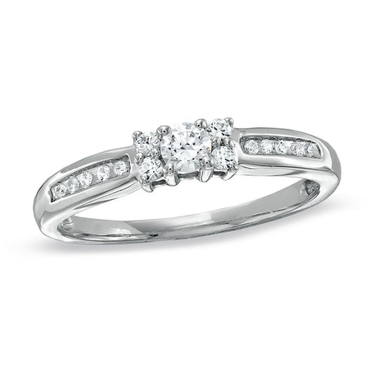 1/4 CT. T.W. Diamond Channel Engagement Ring in 14K White Gold