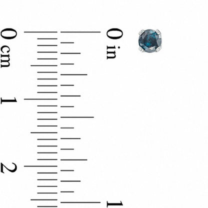 0.25 CT. T.W. Enhanced Blue Diamond Solitaire Stud Earrings in 14K White Gold