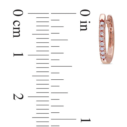 0.1 CT. T.W. Diamond Huggie Hoop Earrings in 10K Rose Gold