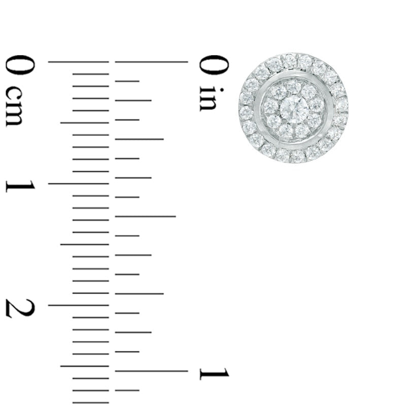 0.38 CT. T.W. Composite Diamond Frame Stud Earrings in 10K White Gold