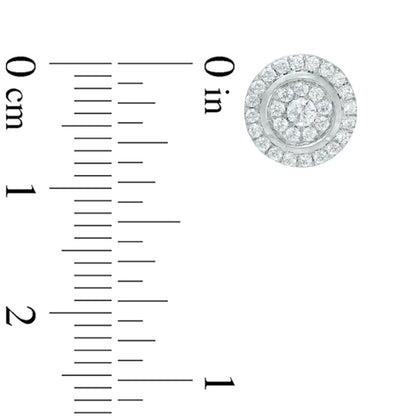 0.38 CT. T.W. Composite Diamond Frame Stud Earrings in 10K White Gold