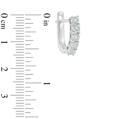 0.17 CT. T.W. Diamond Hoop Earrings in 10K White Gold