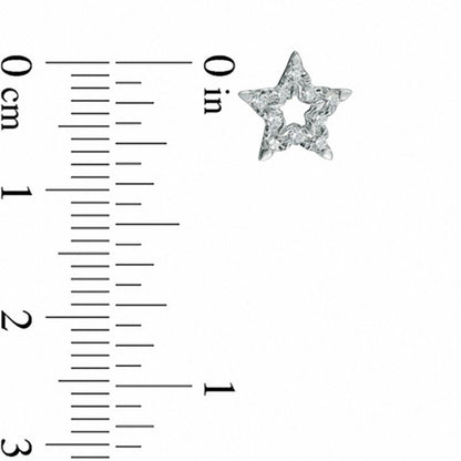 0.25 CT. T.W. Diamond Open Star Stud Earrings in 10K White Gold