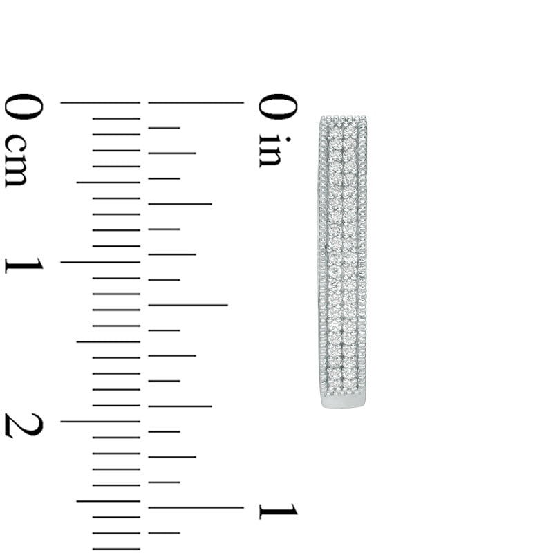 0.25 CT. T.W. Two Row Hoop Earrings in 10K White Gold