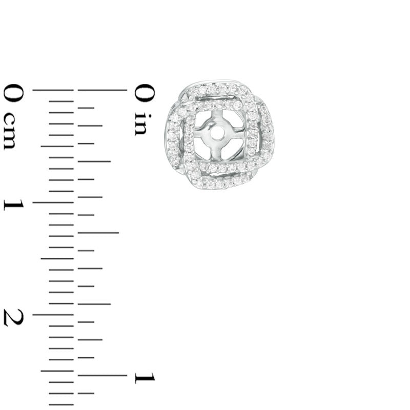 0.25 CT. T.W. Diamond Interlocking Square Frame Earring Jackets in 10K White Gold