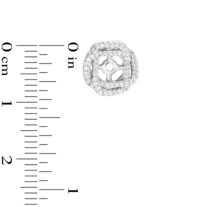 0.25 CT. T.W. Diamond Interlocking Square Frame Earring Jackets in 10K White Gold