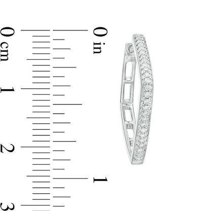 0.25 CT. T.W. Diamond Square-Shaped Hoop Earrings in 10K White Gold