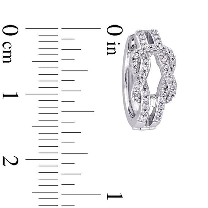 0.25 CT. T.W. Diamond Double Knot Hoop Earrings in 10K White Gold