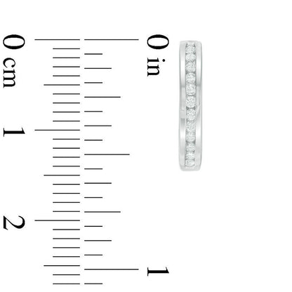 0.25 CT. T.W. Diamond Huggie Hoop Earrings in 14K White Gold