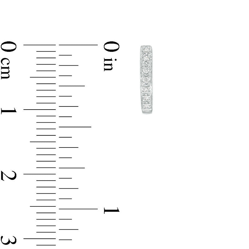 0.05 CT. T.W. Diamond Huggie Hoop Earrings in 14K White Gold