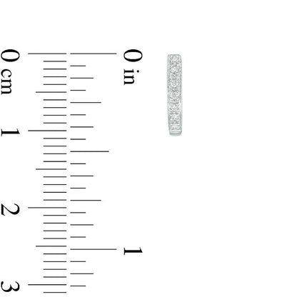 0.05 CT. T.W. Diamond Huggie Hoop Earrings in 14K White Gold