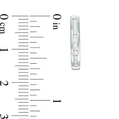 0.25 CT. T.W. Diamond J-Hoop Earrings in 14K White Gold
