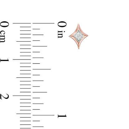 0.05 CT. T.W. Diamond Solitaire Star Stud Earrings in 10K Rose Gold