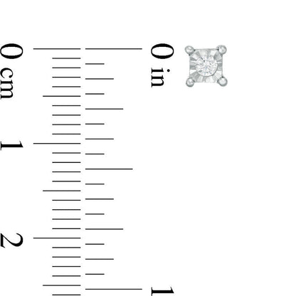 0.05 CT. T.W. Diamond Solitaire Square Stud Earrings in 10K Rose Gold