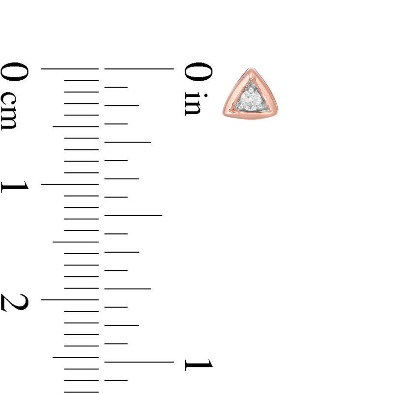 0.05 CT. T.W. Diamond Solitaire Triangle Stud Earrings in 10K Rose Gold