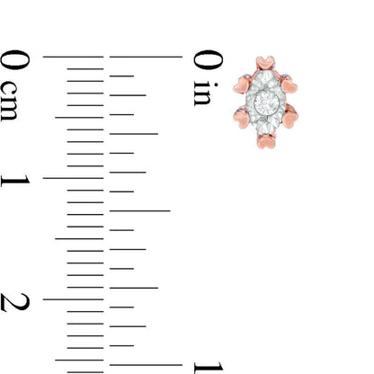 0.1 CT. T.W. Diamond Solitaire Marquise Stud Earrings in 10K Rose Gold