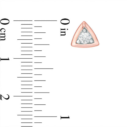 0.25 CT. T.W. Diamond Solitaire Triangle Stud Earrings in 10K Rose Gold