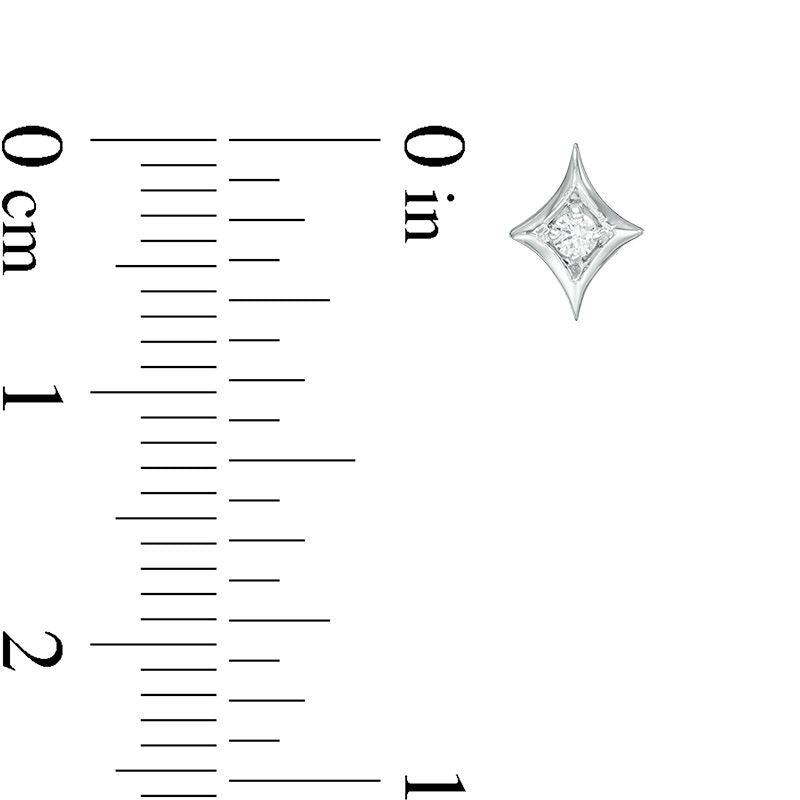 0.05 CT. T.W. Diamond Solitaire Star Stud Earrings in 10K White Gold