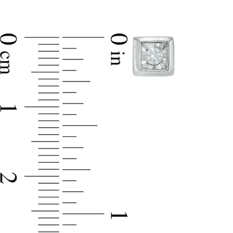 0.25 CT. T.W. Diamond Solitaire Square Stud Earrings in 10K White Gold
