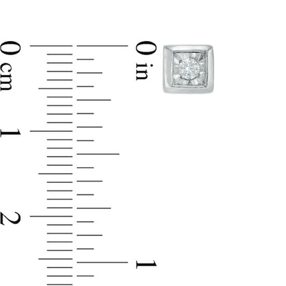 0.25 CT. T.W. Diamond Solitaire Square Stud Earrings in 10K White Gold