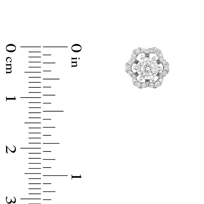 0.25 CT. T.W. Diamond Flower Frame Stud Earrings in 10K White Gold