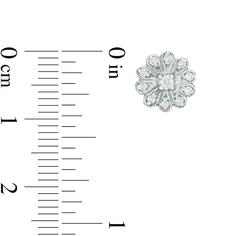 0.25 CT. T.W. Diamond Flower Frame Stud Earrings in 10K White Gold