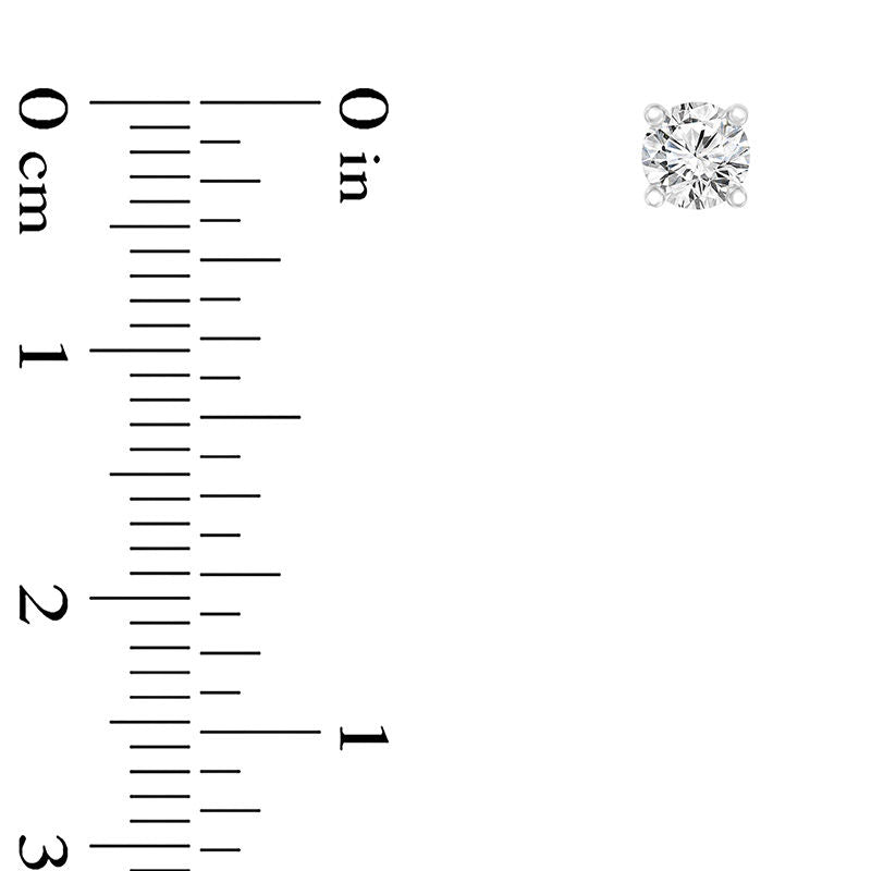 0.33 CT. T.W. Certified Diamond Solitaire Stud Earrings in 14K White Gold (I/SI2)