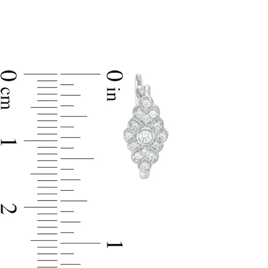 0.2 CT. T.W. Diamond Marquise Hoop Earrings in 10K White Gold