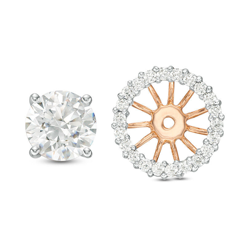 0.63 CT. T.W. Diamond Frame Earring Jackets in 14K Rose Gold