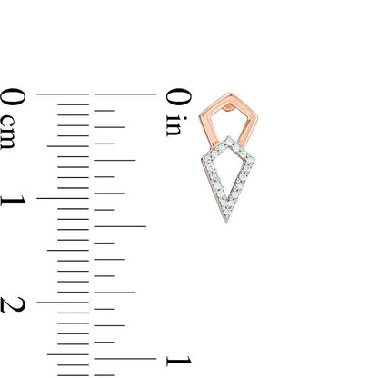 0.07 CT. T.W. Diamond Double Kite-Shaped Stud Earrings in 10K Rose Gold