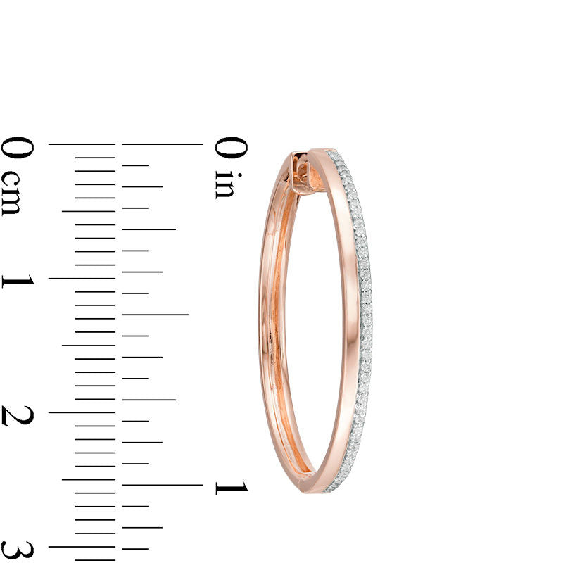 0.25 CT. T.W. Diamond Double Row Hoop Earrings in 10K Rose Gold