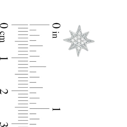 0.1 CT. T.W. Composite Diamond Starburst Stud Earrings in 10K White Gold
