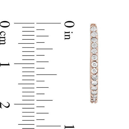 0.5 CT. T.W. Diamond Hoop Earrings in 14K Rose Gold