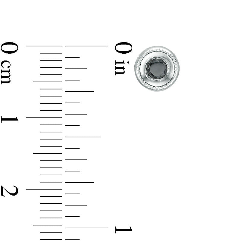 0.25 CT. T.W. Enhanced Black Diamond Bezel-Set Solitaire Vintage-Style Stud Earrings in 10K White Gold