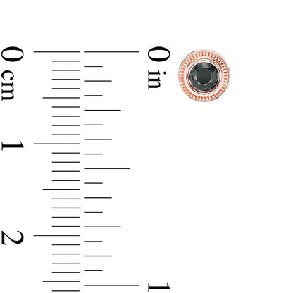 0.25 CT. T.W. Enhanced Black Diamond Bezel-Set Solitaire Vintage-Style Stud Earrings in 10K Rose Gold