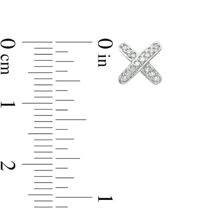 0.1 CT. T.W. Diamond "X" Stud Earrings in 10K White Gold