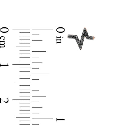 0.07 CT. T.W. Enhanced Black Diamond Heartbeat Stud Earrings in 10K Rose Gold