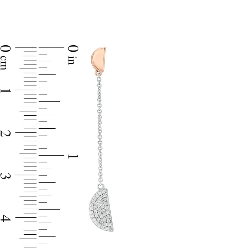 0.2 CT. T.W. Diamond Half Circle Dangle Drop Earrings in 10K Two-Tone Gold