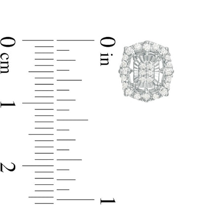 0.25 CT. T.W. Composite Diamond Octagonal Frame Stud Earrings in 14K White Gold