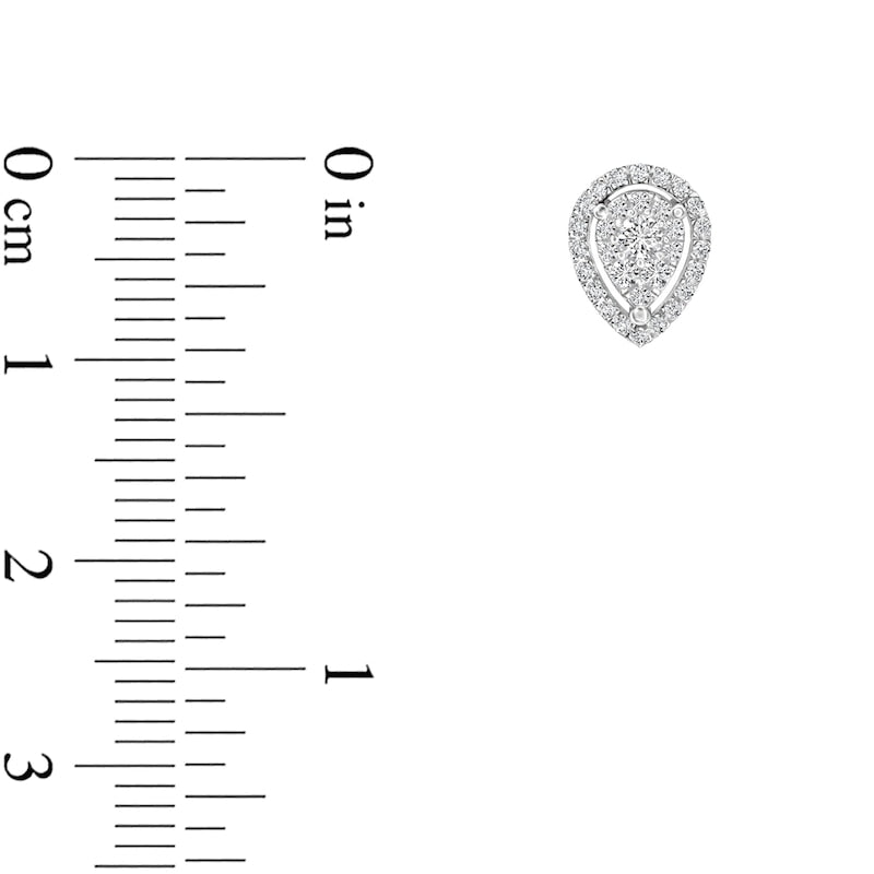 0.33 CT. T.W. Composite Diamond Pear-Shaped Frame Stud Earrings in 10K White Gold