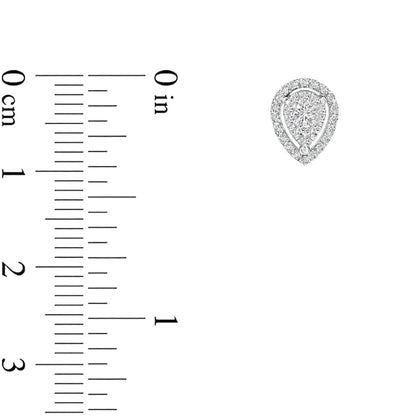 0.33 CT. T.W. Composite Diamond Pear-Shaped Frame Stud Earrings in 10K White Gold