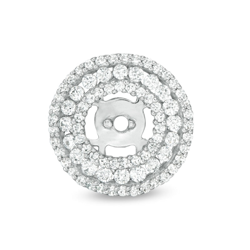 0.75 CT. T.W. Diamond Stud Earrings with Triple Frame Jackets in 14K White Gold